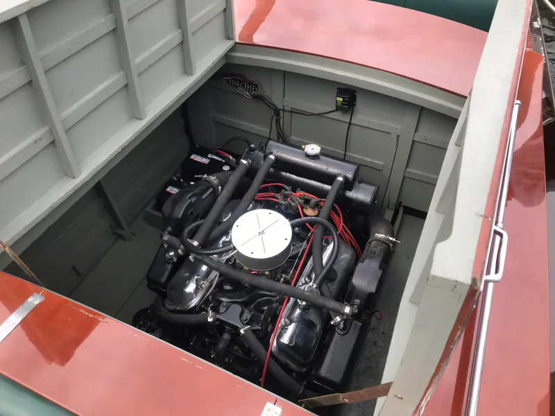 Slide: The Image of 1930 Chris-Craft Triple engine compartment with visible engine and wiring. - 9