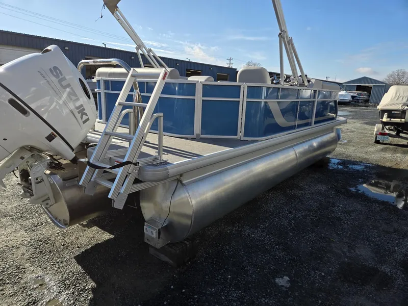 Slide: The Image of 2025 Godfrey Xperience Cruise 2086 CX pontoon boat with Suzuki outboard motor. - 5