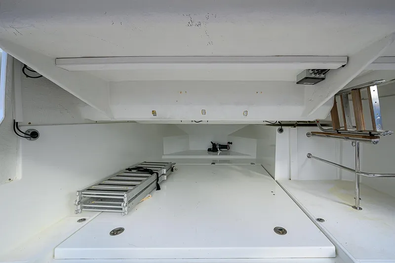 Slide: The Image of 2017 Beneteau Gran Turismo 49 Fly storage compartment with ladder and railing. - 49