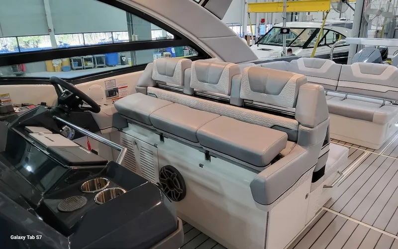 Slide: The Image of 2024 Formula 430 Super Sport Crossover interior with luxurious seating and modern design. - 24