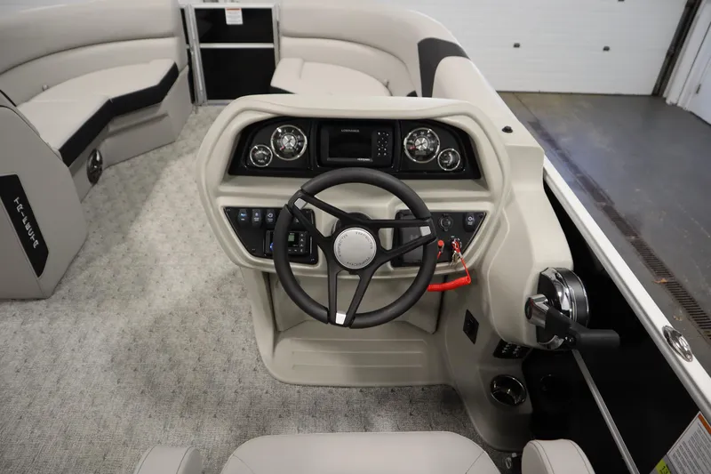 Slide: The Image of Luxurious seating on 2025 Trifecta 24RF LE 2.75 pontoon boat, featuring elegant design and comfort. - 14
