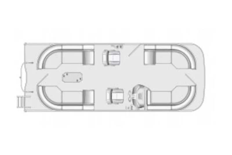 Slide: The Image of Top view layout of 2025 Trifecta 24RF LE 2.75 pontoon boat. - 47
