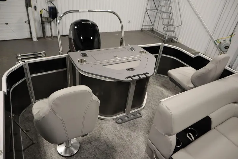 Slide: The Image of 2025 Trifecta 22TRFC LE 2.75 pontoon boat interior with seating and helm. - 34