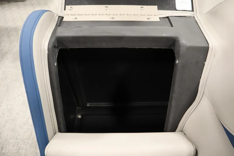 Slide: The Image of Open storage compartment in 2025 Trifecta 22RF LE 2.75 boat interior. - 11