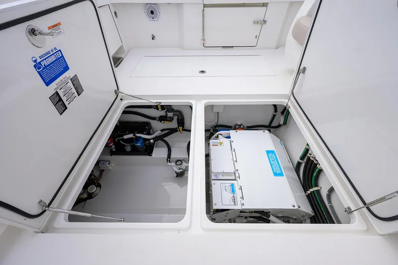 Slide: The Image of 2022 Valhalla V-46 Center Console boat storage compartments and equipment. - 7