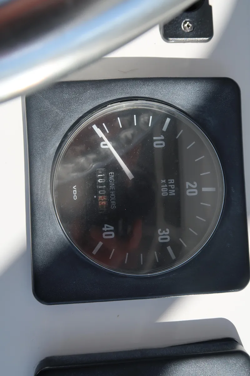 Slide: The Image of Close-up of 2002 Luhrs 40 Convertible engine RPM gauge. - 23