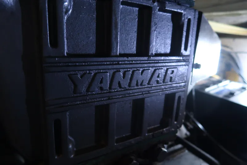 Slide: The Image of Yanmar engine in a 2002 Luhrs 40 Convertible boat. - 37