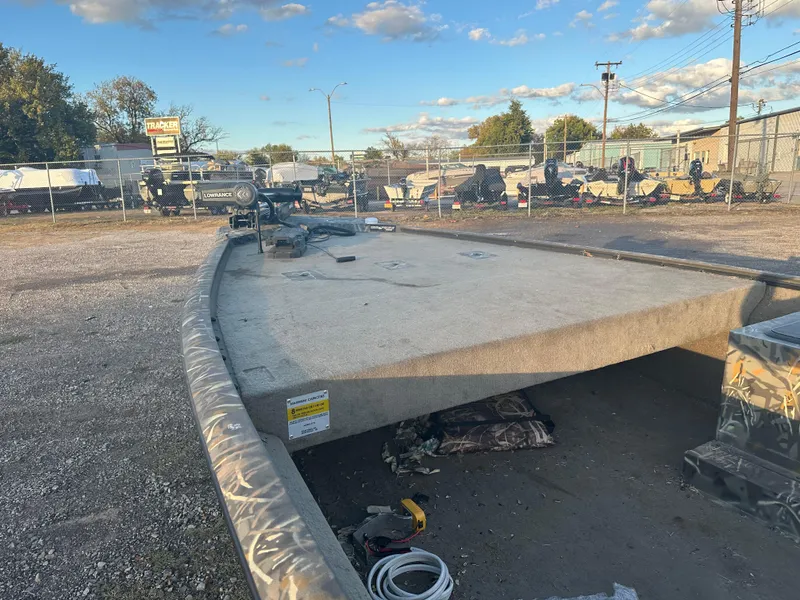 Slide: The Image of 2022 War Eagle 2070 Blackhawk boat in outdoor storage lot. - 6