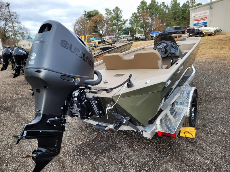 Slide: The Image of 2025 Excel 1960 Stalker SC boat with Suzuki outboard motor on trailer. - 7