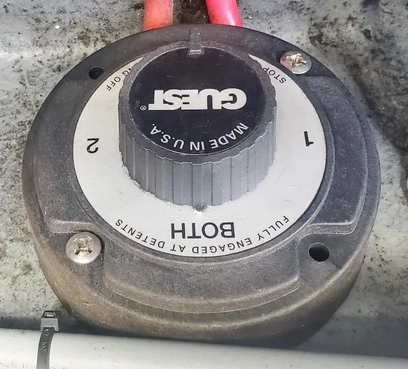 Slide: The Image of Battery selector switch on 1996 Sea Ray 215 Express Cruiser. - 26