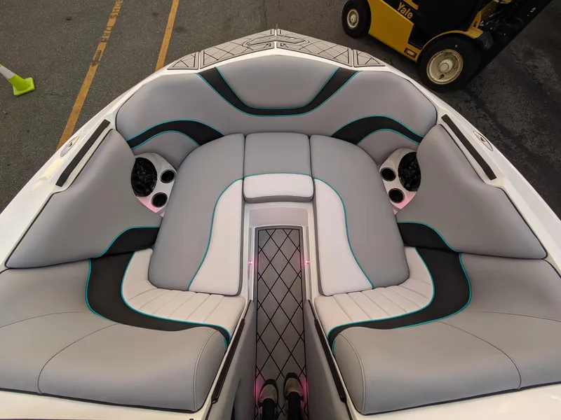 Slide: The Image of Luxurious interior of 2025 MB B52-23 Alpha boat with stylish seating. - 28