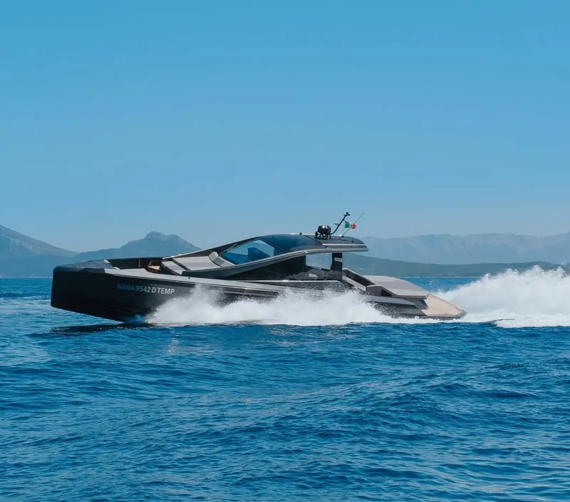 Slide: The Image of Sleek 2019 Maori 54ft Family yacht cruising on open water. - 1