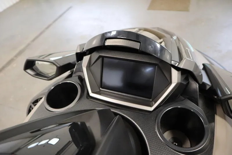 Slide: The Image of 2025 Yamaha WaveRunner FX® HO Audio dashboard with display and cup holders. - 12