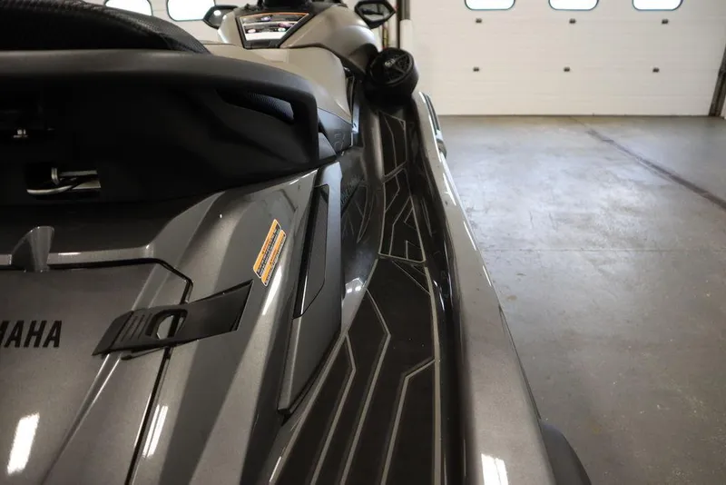 Slide: The Image of 2025 Yamaha WaveRunner FX® HO Audio in a garage, showcasing sleek design and features. - 14