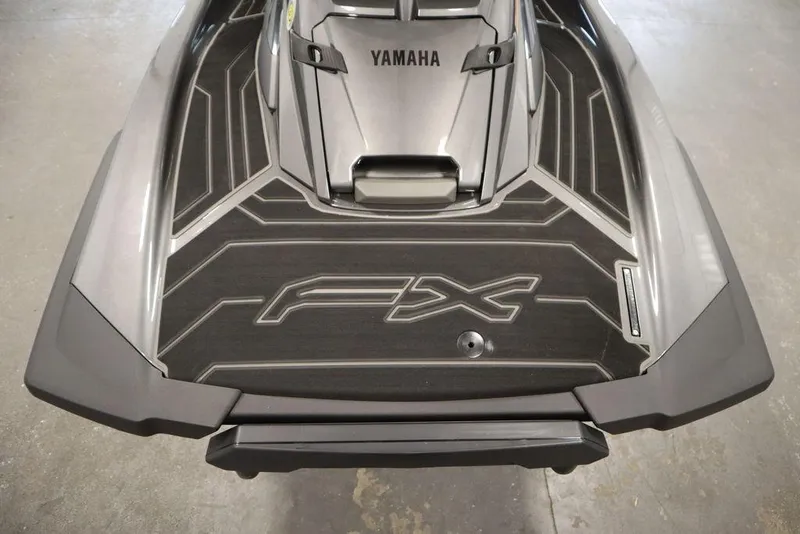 Slide: The Image of 2025 Yamaha WaveRunner FX® HO Audio, top view showcasing sleek design and branding. - 24