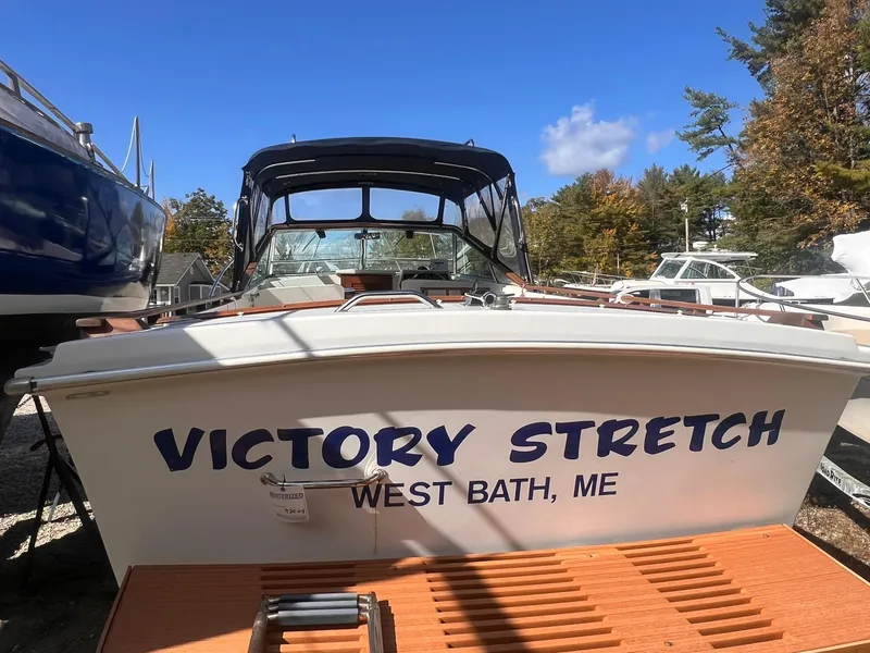 Slide: The Image of 1975 Lyman 26 Cruisette boat named "Victory Stretch" in West Bath, ME. - 4