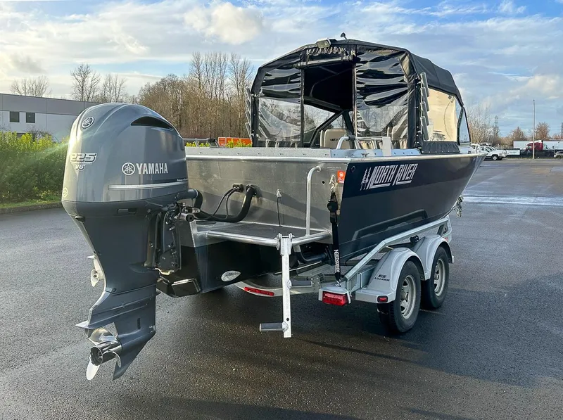 Slide: The Image of 2012 North River 21 SEAHAWK RTF boat with Yamaha 225 engine on trailer. - 5