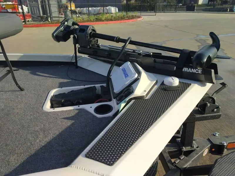 Slide: The Image of 2025 Ranger RT198P boat deck with advanced navigation equipment and trolling motor. - 4