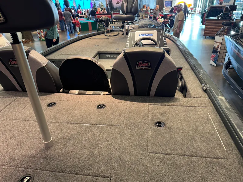 Slide: The Image of 2025 Ranger ALPHA 208 boat interior with seating and equipment display. - 1