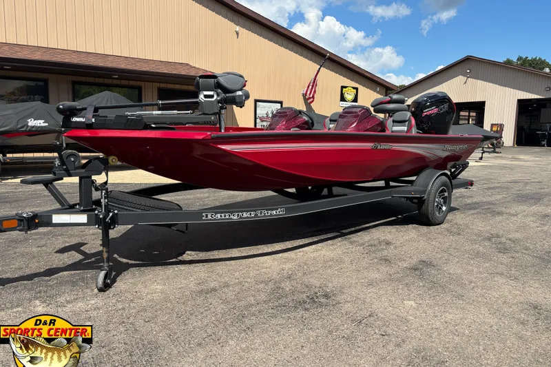 The Image of 2025 Ranger RT188P boat in red on a trailer at D&R Sports Center. - 0