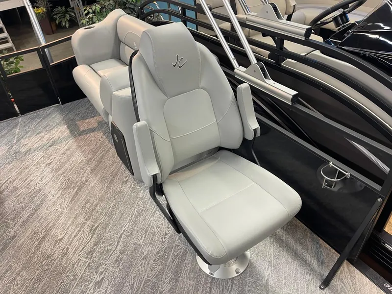 Slide: The Image of 2025 JC Spirit 247TT Sport boat seat, luxurious gray upholstery, modern design. - 17