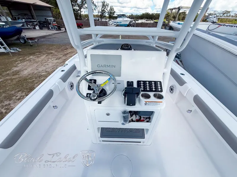 Slide: The Image of 2025 Caymas 281 HB boat console with Garmin navigation system. - 26