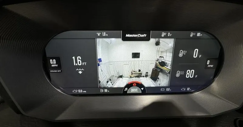 Slide: The Image of 2024 MasterCraft X24 boat on trailer at Dallas Boathouse showroom. - 16