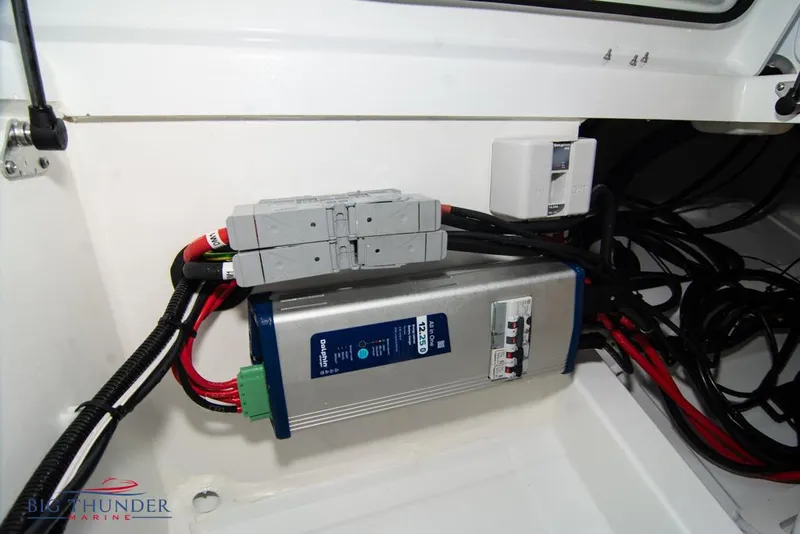 Slide: The Image of Electrical system in 2022 Jeanneau Leader 7.5 boat, featuring wiring and components. - 29