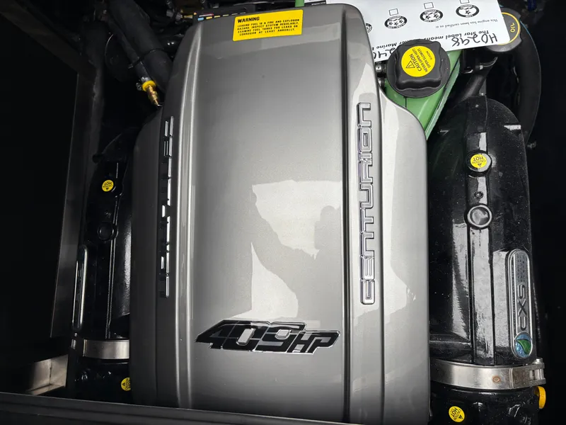 Slide: The Image of Centurion NV213 2025 engine with 409 horsepower, detailed view. - 14