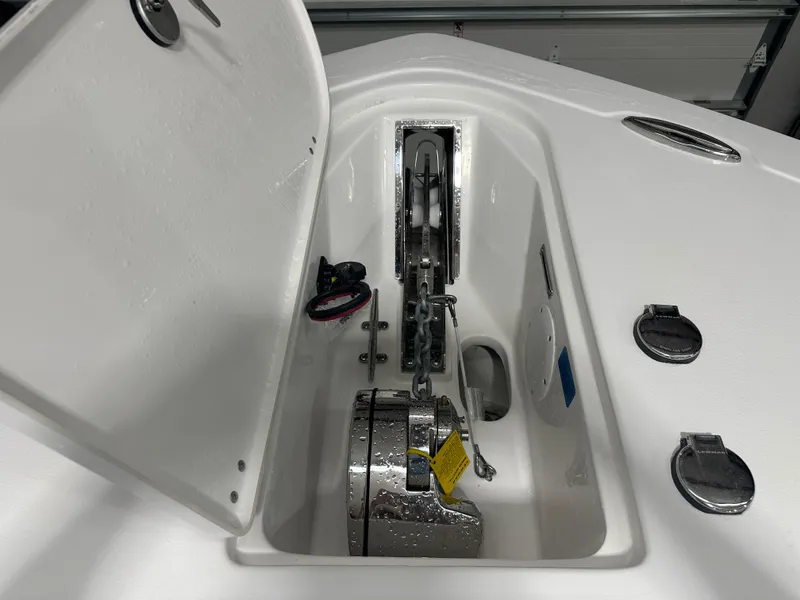 Slide: The Image of 2025 Tidewater 320cc anchor locker with chain and winch system. - 49