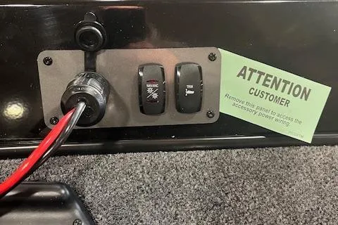 Slide: The Image of Control panel of 2025 Ranger RT178 with wiring and customer notice. - 15