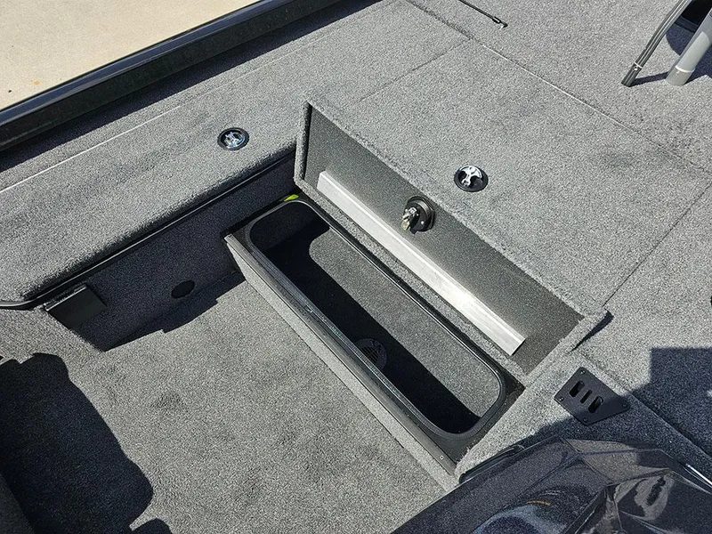 Slide: The Image of 2025 Ranger RT178 boat storage compartment with open lid, showcasing spacious interior. - 21