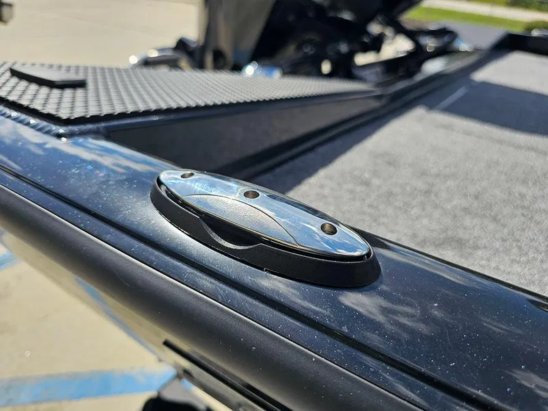Slide: The Image of 2025 Ranger RT178 boat detail, sleek design with chrome hardware. - 24