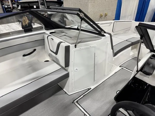 Slide: The Image of 2025 Yamaha Boats AR220 interior with sleek seating and modern design. - 7
