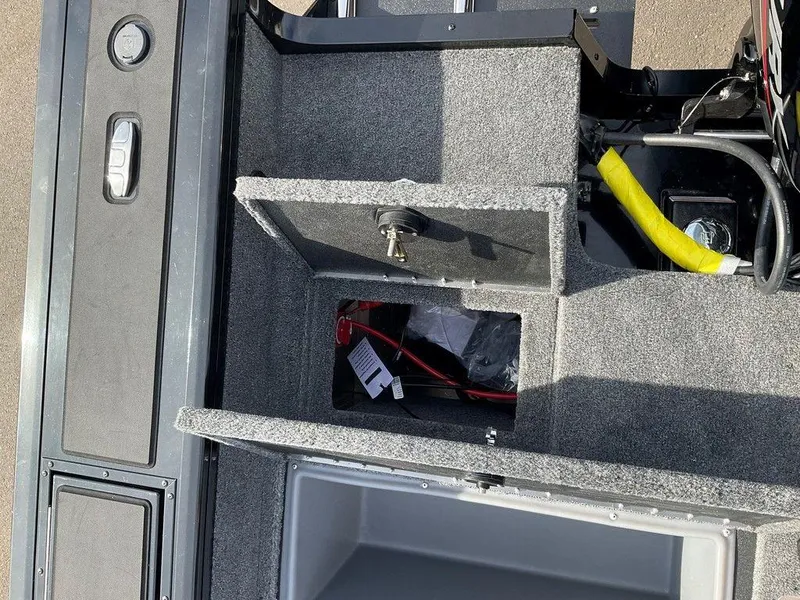 Slide: The Image of 2025 Tracker Targa™ V-18 WT boat interior storage compartments and wiring. - 40