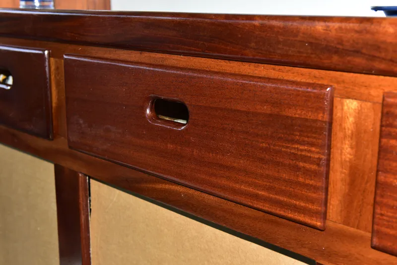 Slide: The Image of Close-up of wooden cabinetry on a 1998 Duffy 35 Downeast Cruiser. - 55