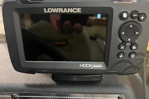 Slide: The Image of Lowrance Hook Reveal 5 fish finder on 2025 Tracker Bass Tracker Classic Limited. - 6