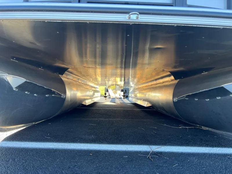Slide: The Image of Underneath view of 2025 South Bay 224 RS Performance Package pontoon boat. - 4