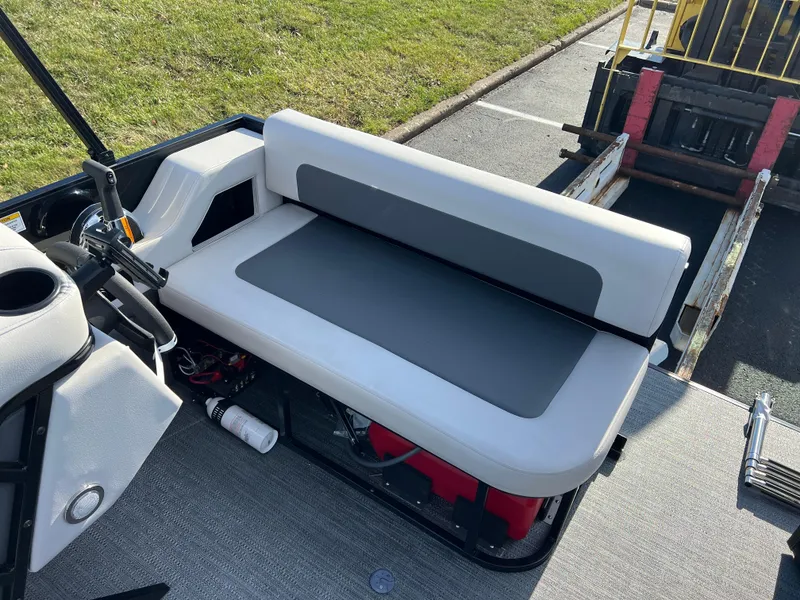 Slide: The Image of 2025 Godfrey Mighty G 1476 C boat seat with gray upholstery. - 12