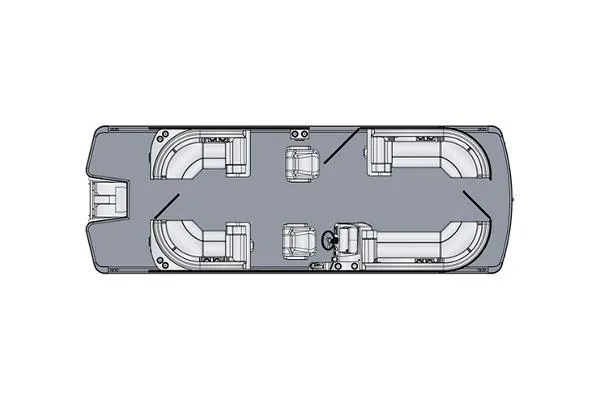 Slide: The Image of Floor plan of 2025 Harris Cruiser 230 pontoon boat, showcasing seating and layout. - 18