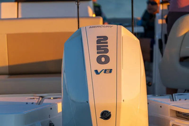 Slide: The Image of 2025 Boston Whaler 210 Vantage with Mercury 250 V8 engine. - 31