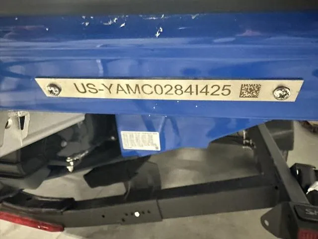 Slide: The Image of 2025 Yamaha AR250 boat hull identification number plate, blue exterior. - 26