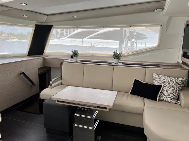 Slide: The Image of Luxurious bathroom in 2022 Fountaine Pajot Aura 51 yacht, featuring modern fixtures and elegant design. - 25
