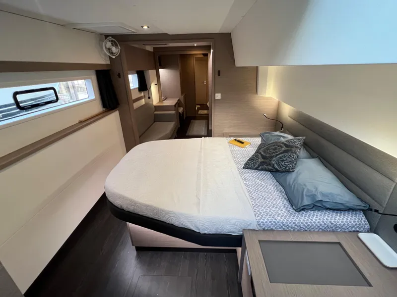 Slide: The Image of Luxurious bedroom interior of 2022 Fountaine Pajot Aura 51 yacht with modern design. - 31