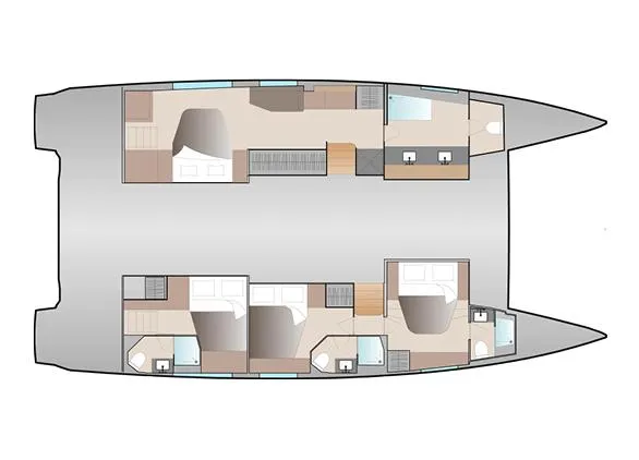 Slide: The Image of Luxurious interior of 2022 Fountaine Pajot Aura 51 catamaran with modern kitchen and seating area. - 4