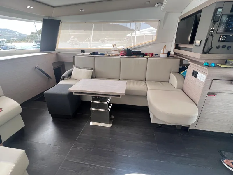Slide: The Image of Modern bathroom interior of 2022 Fountaine Pajot Aura 51 yacht, featuring sleek design and fixtures. - 26