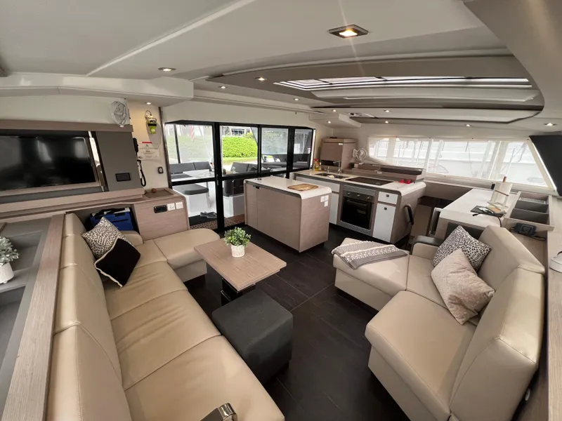 Slide: The Image of Luxurious bathroom interior of 2022 Fountaine Pajot Aura 51 yacht, featuring modern amenities. - 28