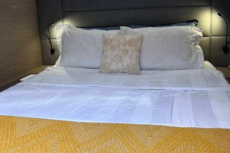 Slide: The Image of Inflatable boat docked beside a 2022 Fountaine Pajot Aura 51 yacht. - 51