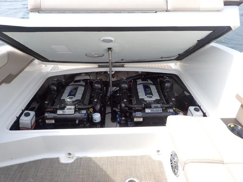 Slide: The Image of 2016 Formula 290 Bowrider engine compartment with dual engines. - 20