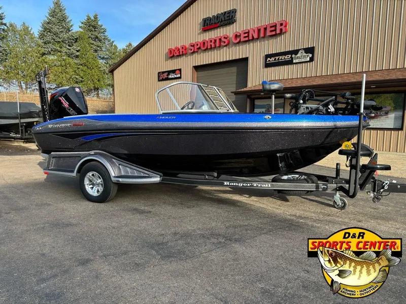 The Image of 2025 Ranger 1880MS boat at D&R Sports Center, parked on a trailer. - 0